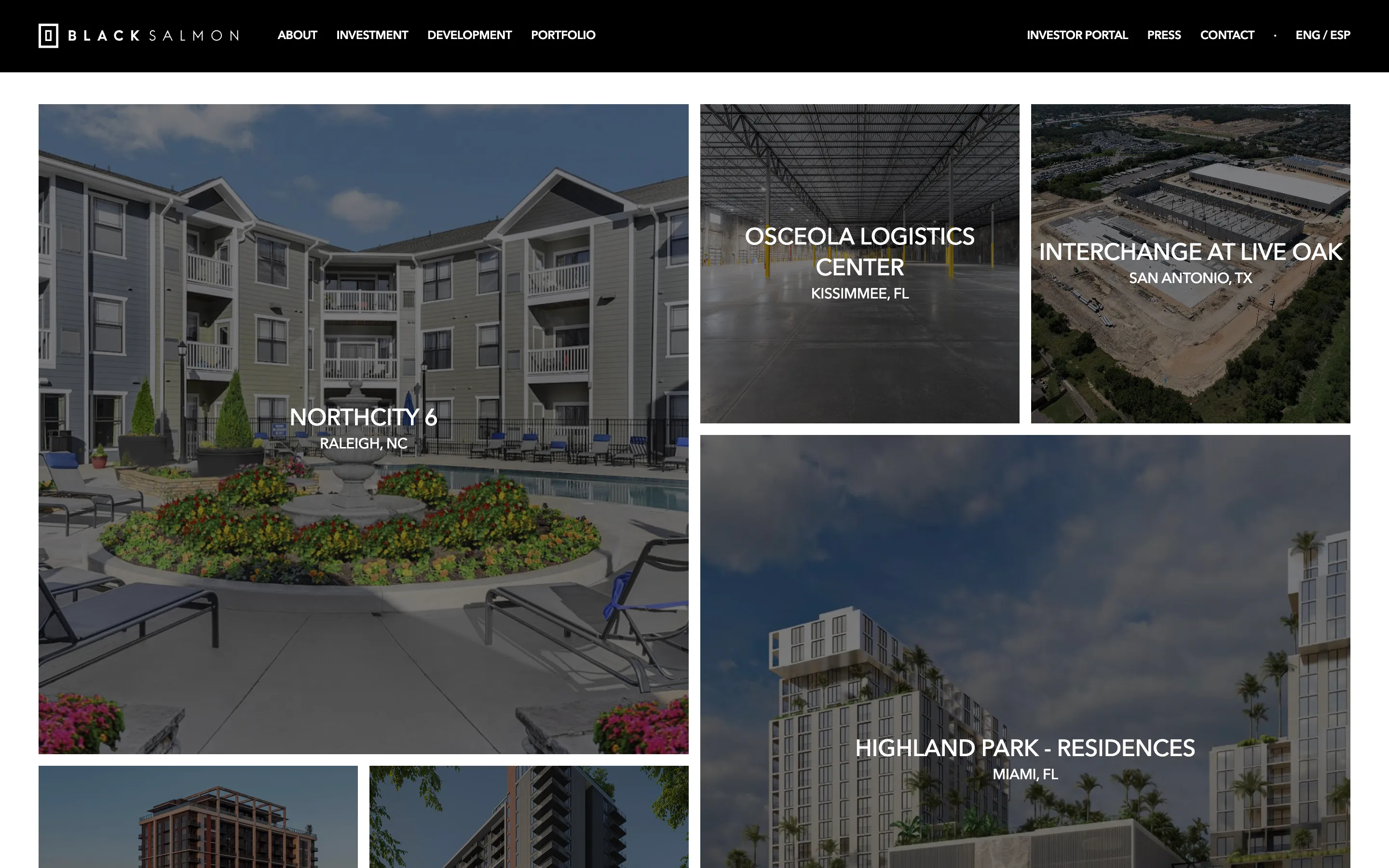 Black Salmon - Property details page with sophisticated layout and typography