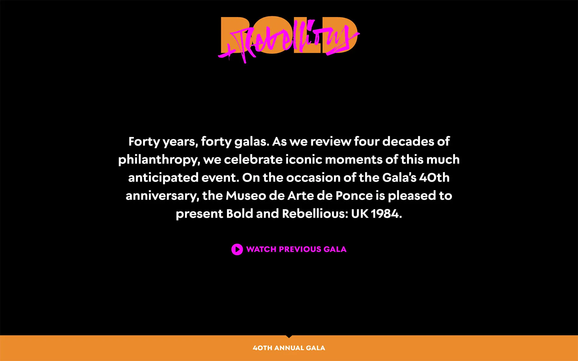 Museo de Arte de Ponce - Minimalist graphic design with bold typography for the gala