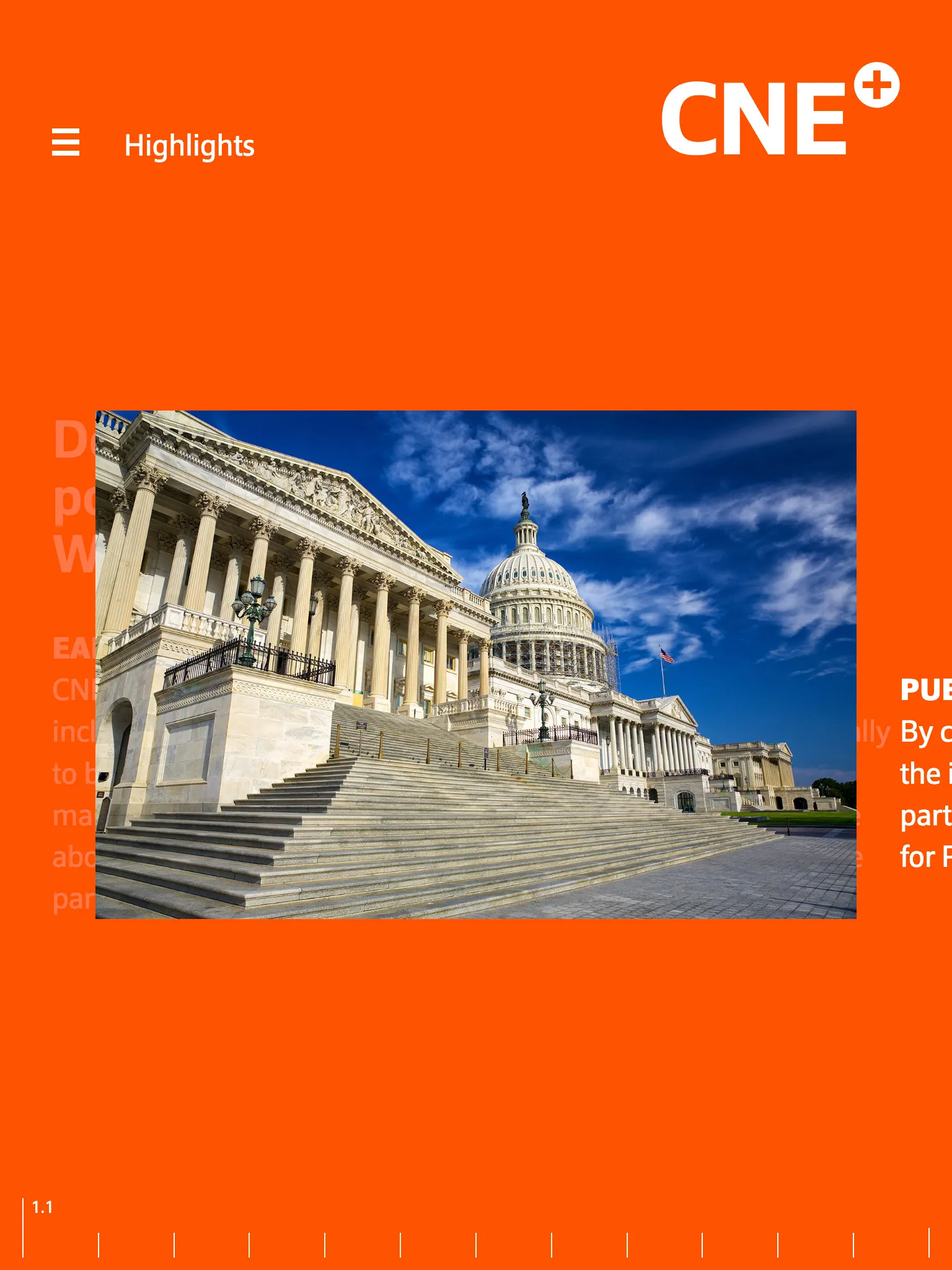 CNE Annual Report - Tablet view of policy proposals and economic solutions section