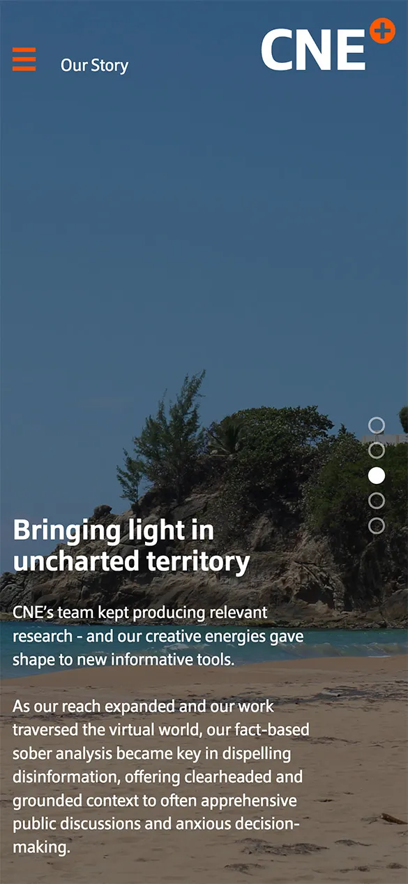 CNE Annual Report - Mobile view of leadership team and expert contributors
