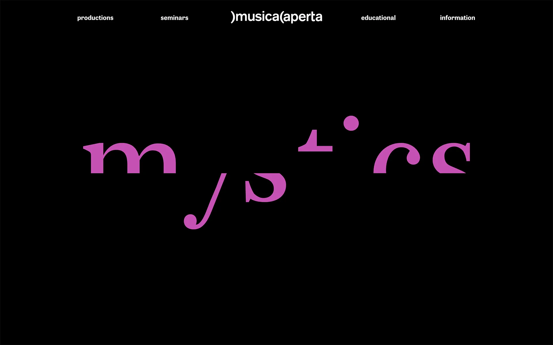 Musica Aperta - Homepage showcasing the musical ensemble's performance calendar