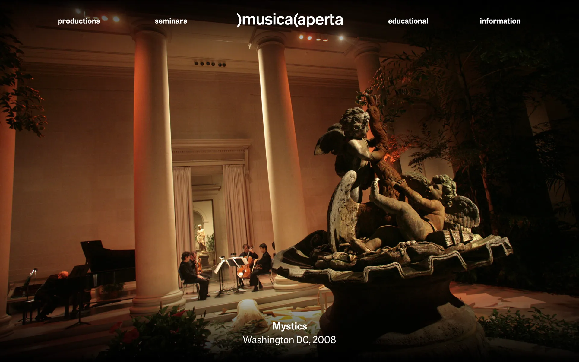 Musica Aperta - Laptop view of upcoming performances and ticket information