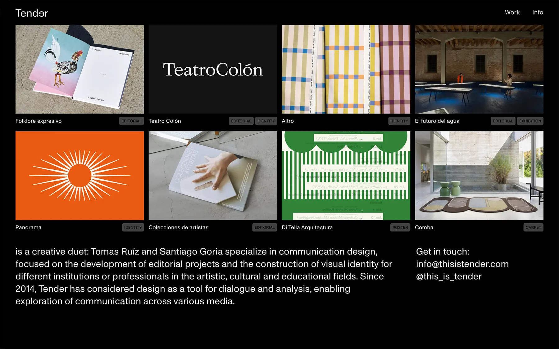 Tender - Portfolio of visual communication works